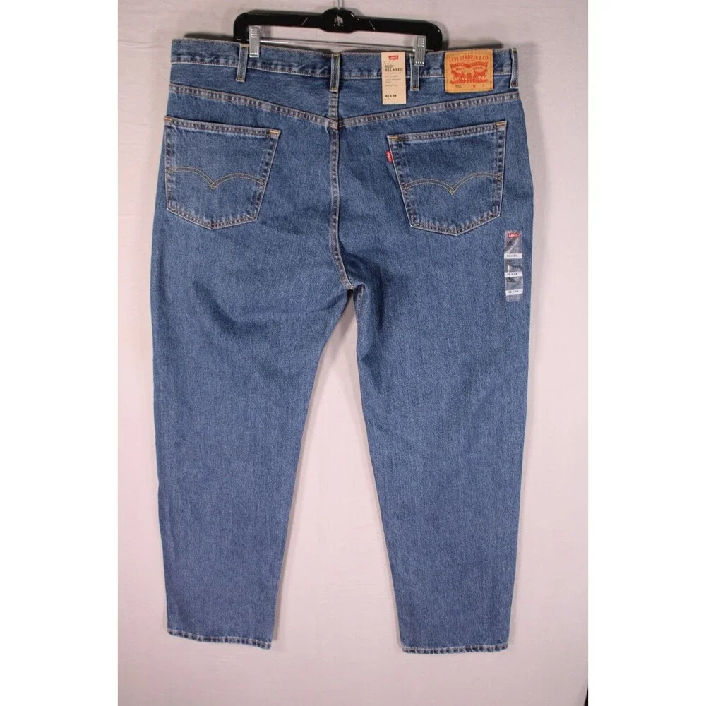 Levi's 550 Relaxed Fit Tapered Leg Denim Jeans Men's 46x34 Medium Stonewash NWT